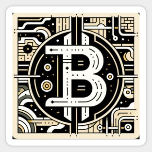 Circuitry of Currency: The Bitcoin Emblem Sticker